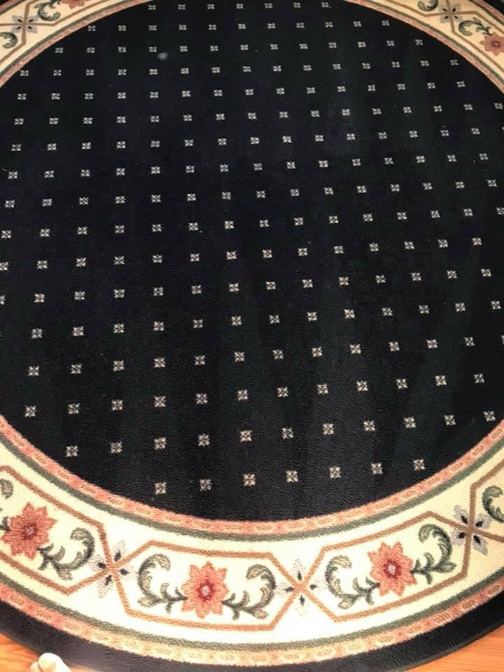 Area rug completely free of pet hair after treatment