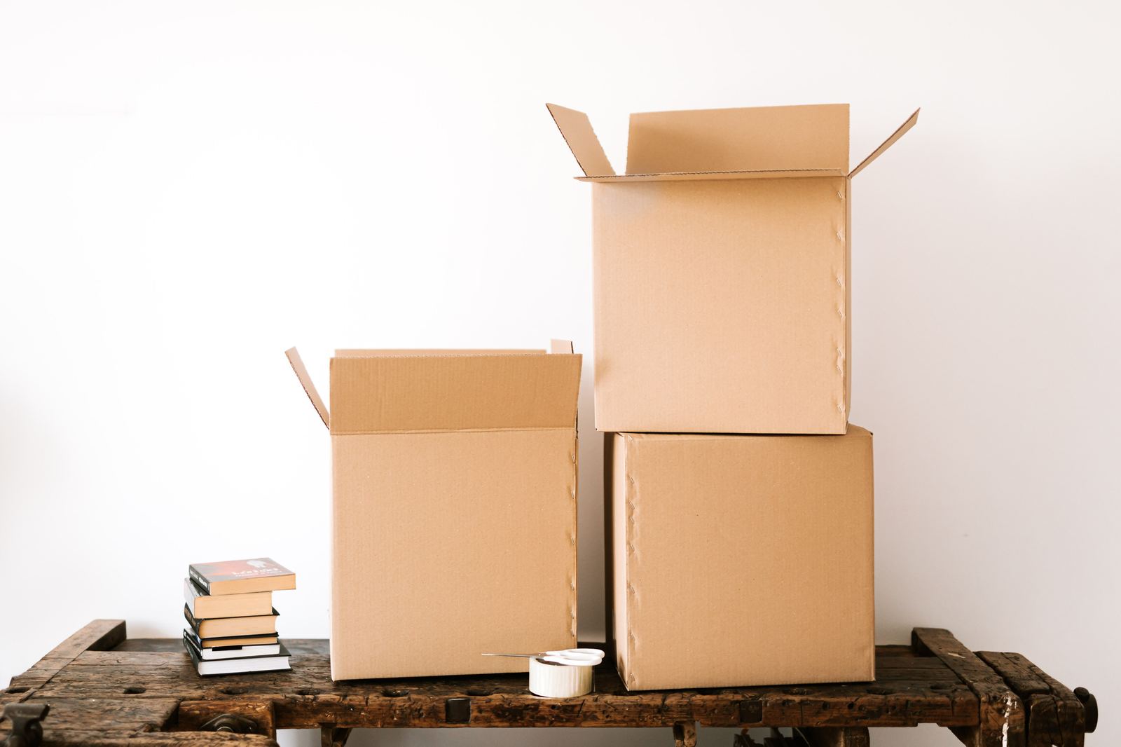 Moving boxes in an empty home